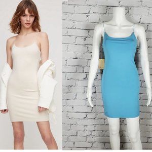 Wilfred Free Mini Dress in Aqua Blue